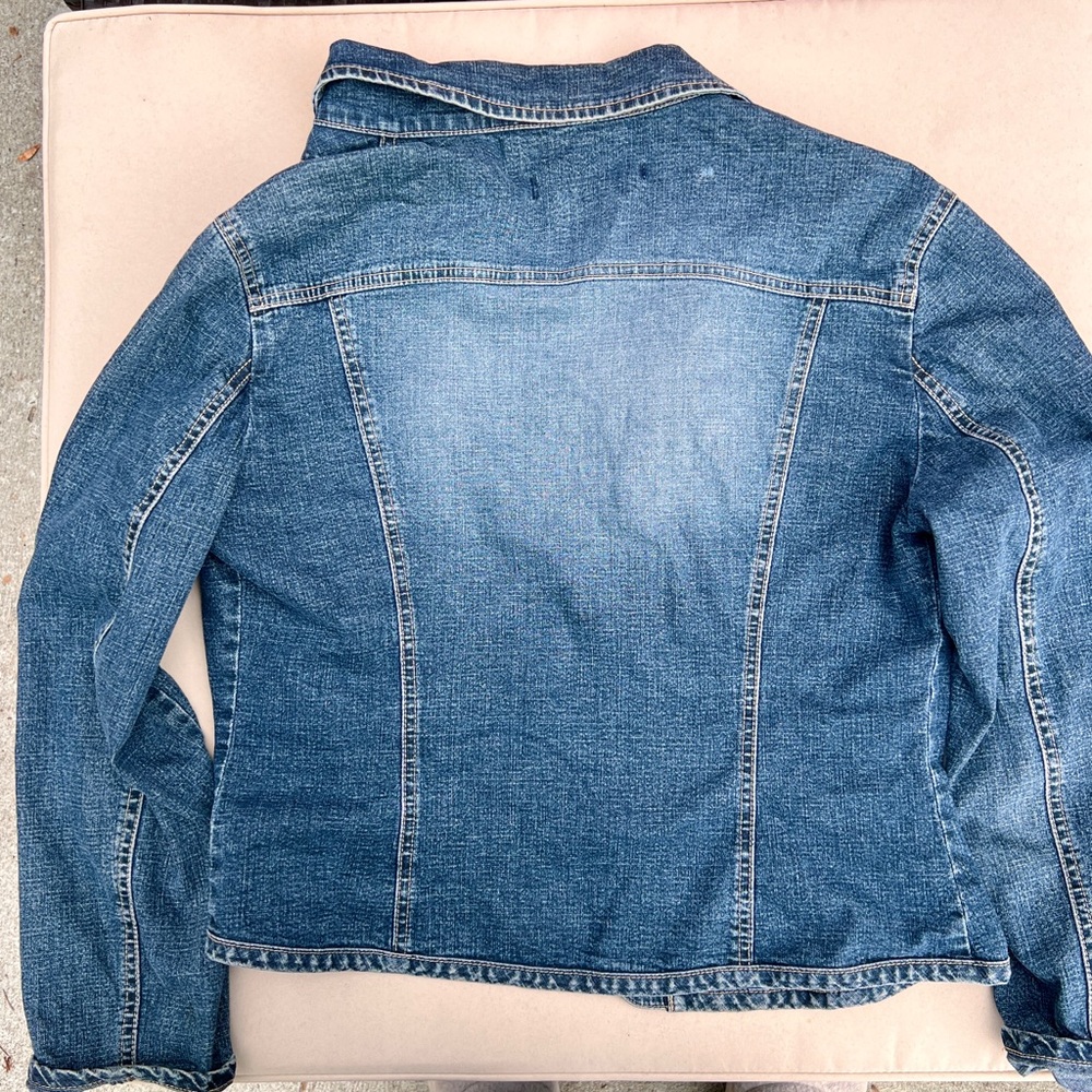 Denim Button-Up Jacket Size M - image 5